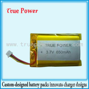 3.7V 650mAh Lithium Polymer Battery for MP3 Digital Players